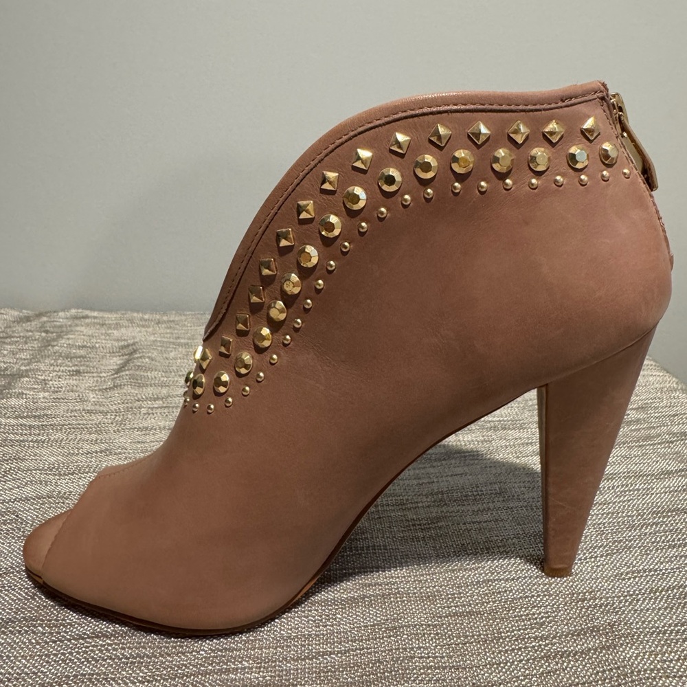 Vince Camuto Studded Peep-Toe Booties - Picture 7 of 9